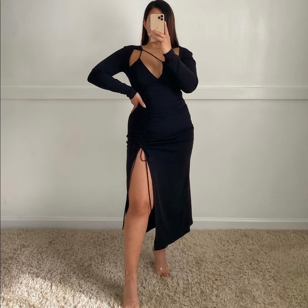 Zara bloggers fav asymmetric neckline dress